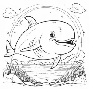 wal-im-wasser-ausmalbild-mit-pflanzen-und-wolken