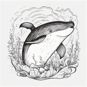 wal-in-korallenriff-umgebung-ausmalbild