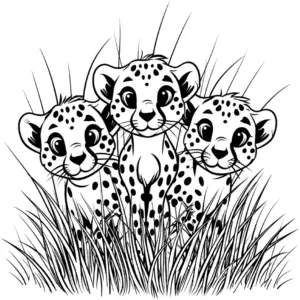waldgepard-junge-ausmalbild-auf-wiese