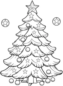 weihnachten-ausmalbild-mit-tannenbaum-und-sternen