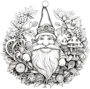 weihnachtlicher-zwerg-mit-pflanzen-und-haeusern