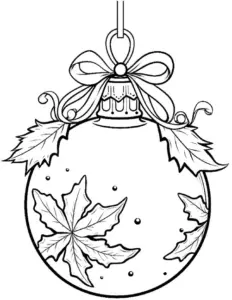 weihnachtskugel-ausmalbild-mit-blaettern-und-schleife