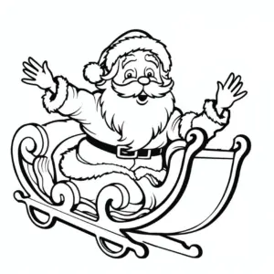 weihnachtsmann-im-schlitten-ausmalbild