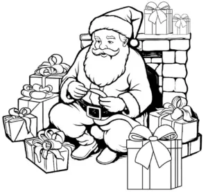 weihnachtsmann-mit-geschenken-vor-dem-kamin