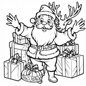 weihnachtsmann-mit-rentier-und-geschenken