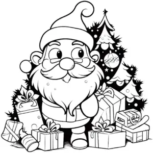 weihnachtsmann-und-geschenke-ausmalbild