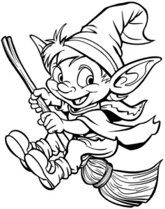 wichtel-auf-besen-ausmalbild-erfreuliche-szene