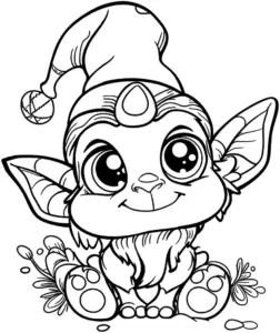 wichtel-ausmalbild-mit-blumen-und-hut