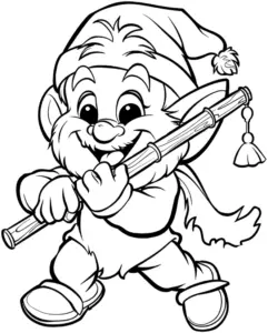 wichtel-mit-floete-ausmalbild