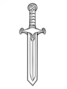 wikingerschwert-ausmalbild-mit-kunstvollem-griff