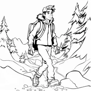 winterabenteuer-ausmalbild-jungen-in-natur