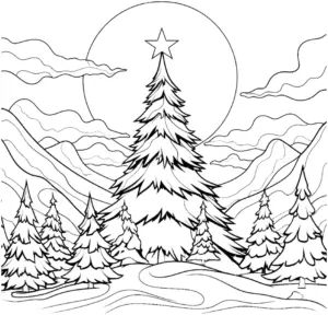 winterlandschaft-mit-tannenbaum-ausmalbild
