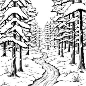 winterlandschaft-mit-verschneitem-wald-und-weg