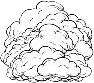 wolkige-ansammlung-von-wolken-ausmalbild