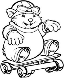 wombat-auf-skateboard-ausmalbild