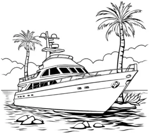 yacht-mit-palmbaeumen-und-wasserlandschaft