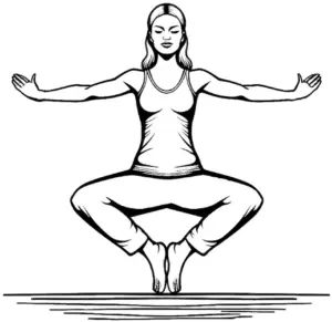 yoga-position-mit-schwebender-figur-ausmalbild