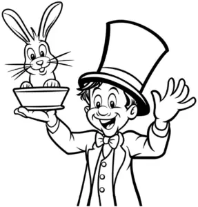 zauberer-und-hase-im-zirkus-ausmalbild