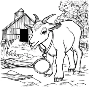 ziege-vor-einem-stall-in-ländlicher-umgebung