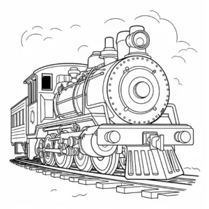 zug-ausmalbild-mit-lokomotive-und-schienen