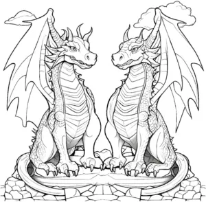 zwei-drachen-ausmalvorlage-fuer-kreative-kopf