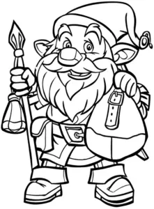 zwerg-mit-beutel-und-speer-ausmalbild