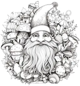 zwerg-und-pilze-im-wald-ausmalbild