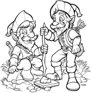 zwerge-ausmalbild-natur-abenteuer-einladung